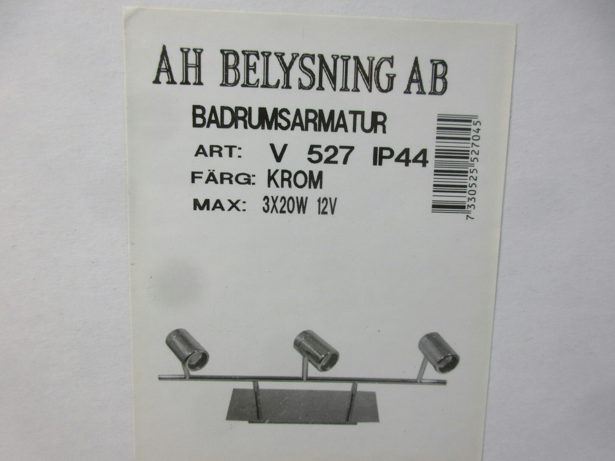 AH Belysning Badrumsarmatur V527 IP44
