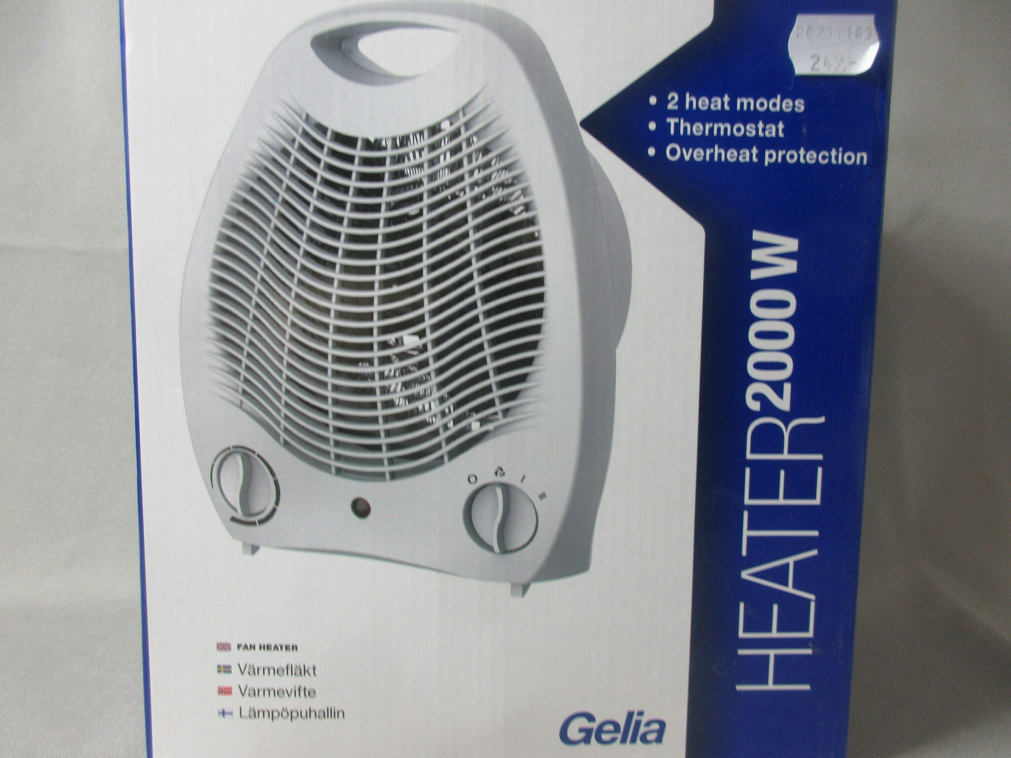 Gelia 4002000051 Värmefläkt plast, vit