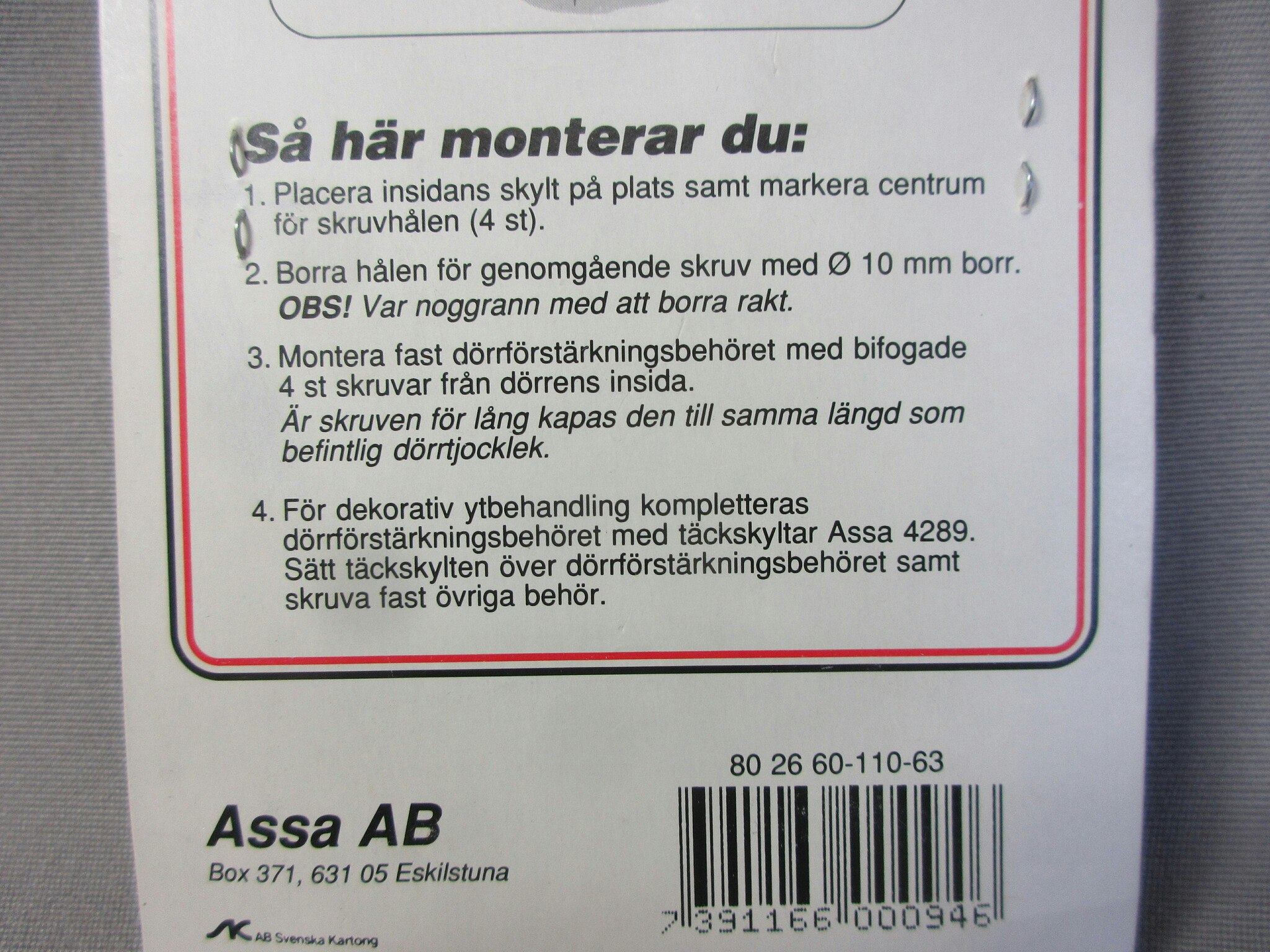 ASSA Dörrförstärkning 4290