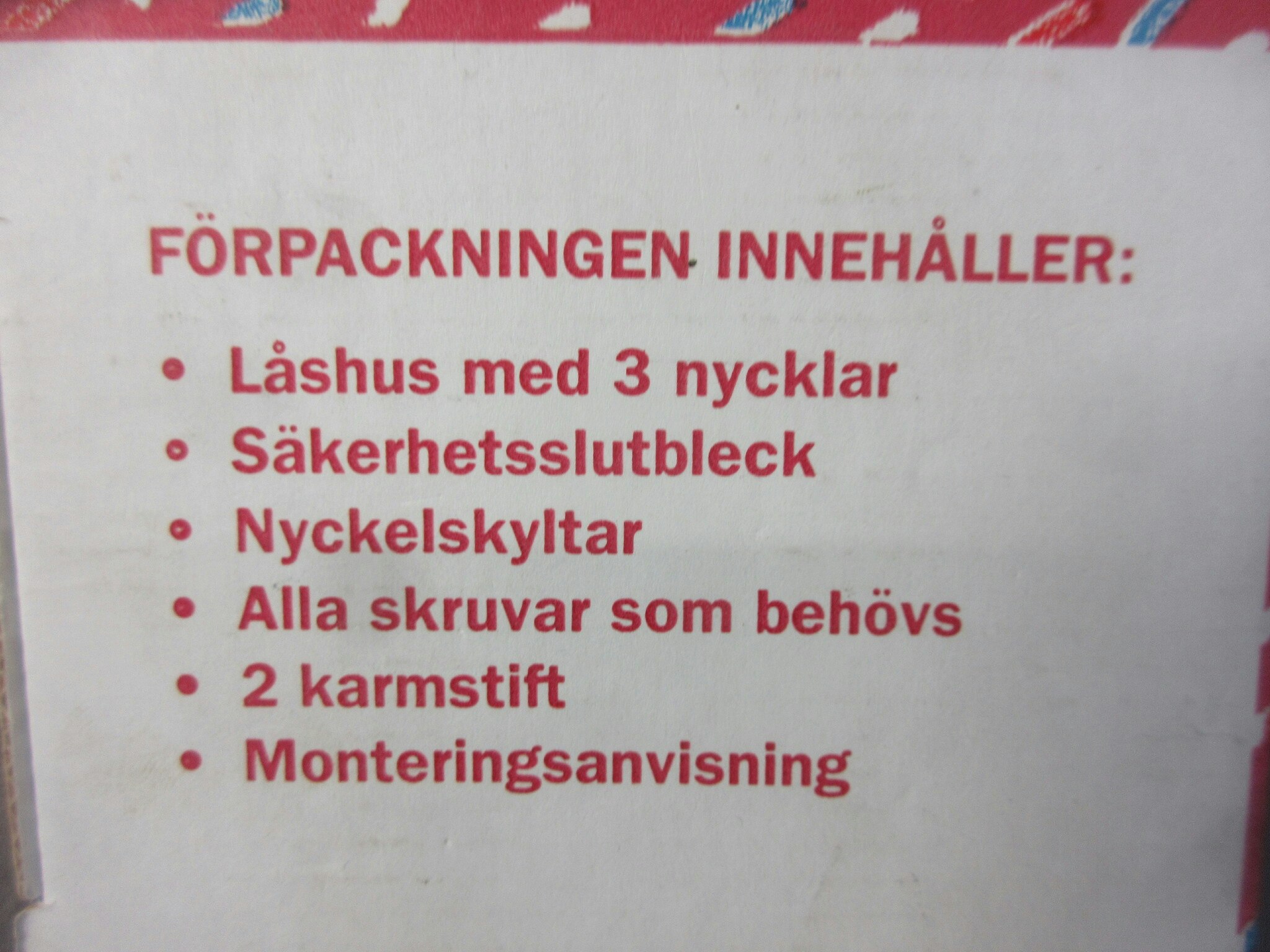 Terassdörrlås LB 9930 komplett