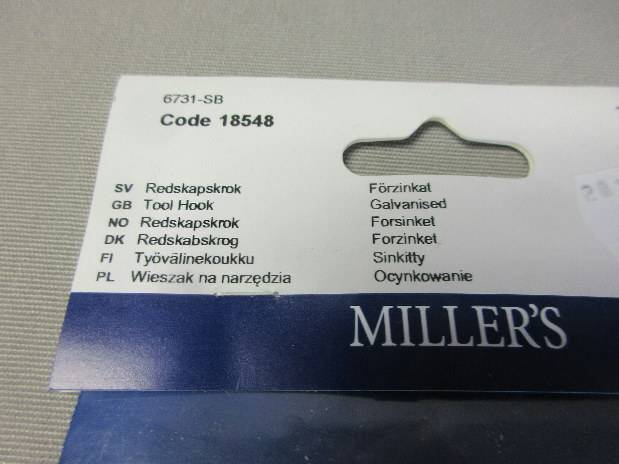 Millers Redskapskrok Plastad Efz 115 mm. 2 st.