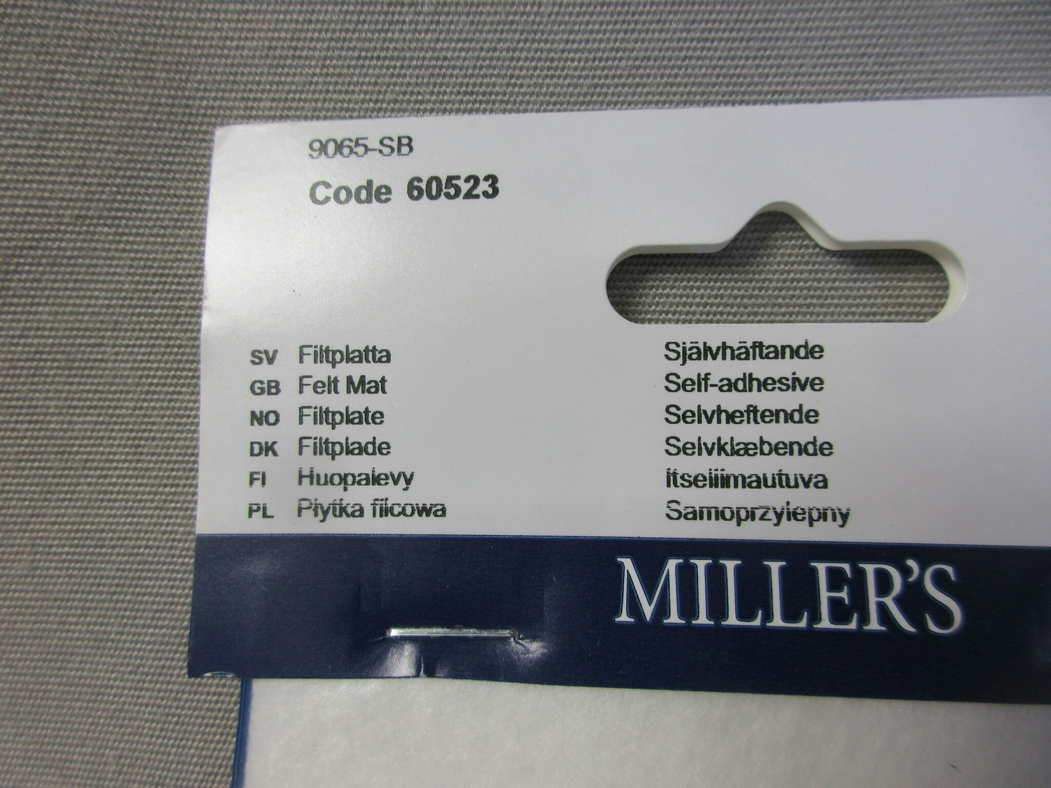 Millers Filtplatta 100x150 mm. Vit