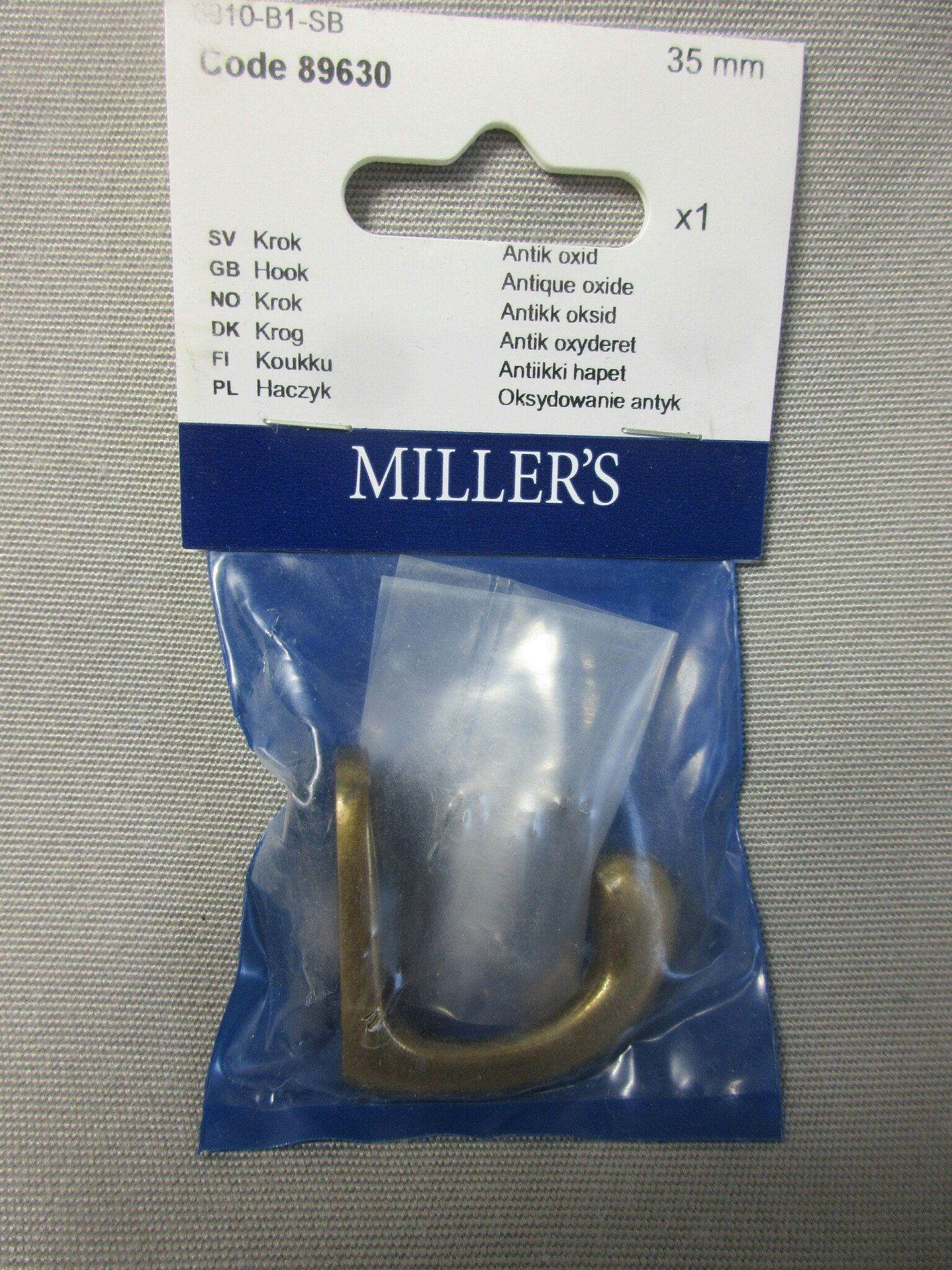 Millers Krok 35 mm. Antik oxid 89630. 1 st.