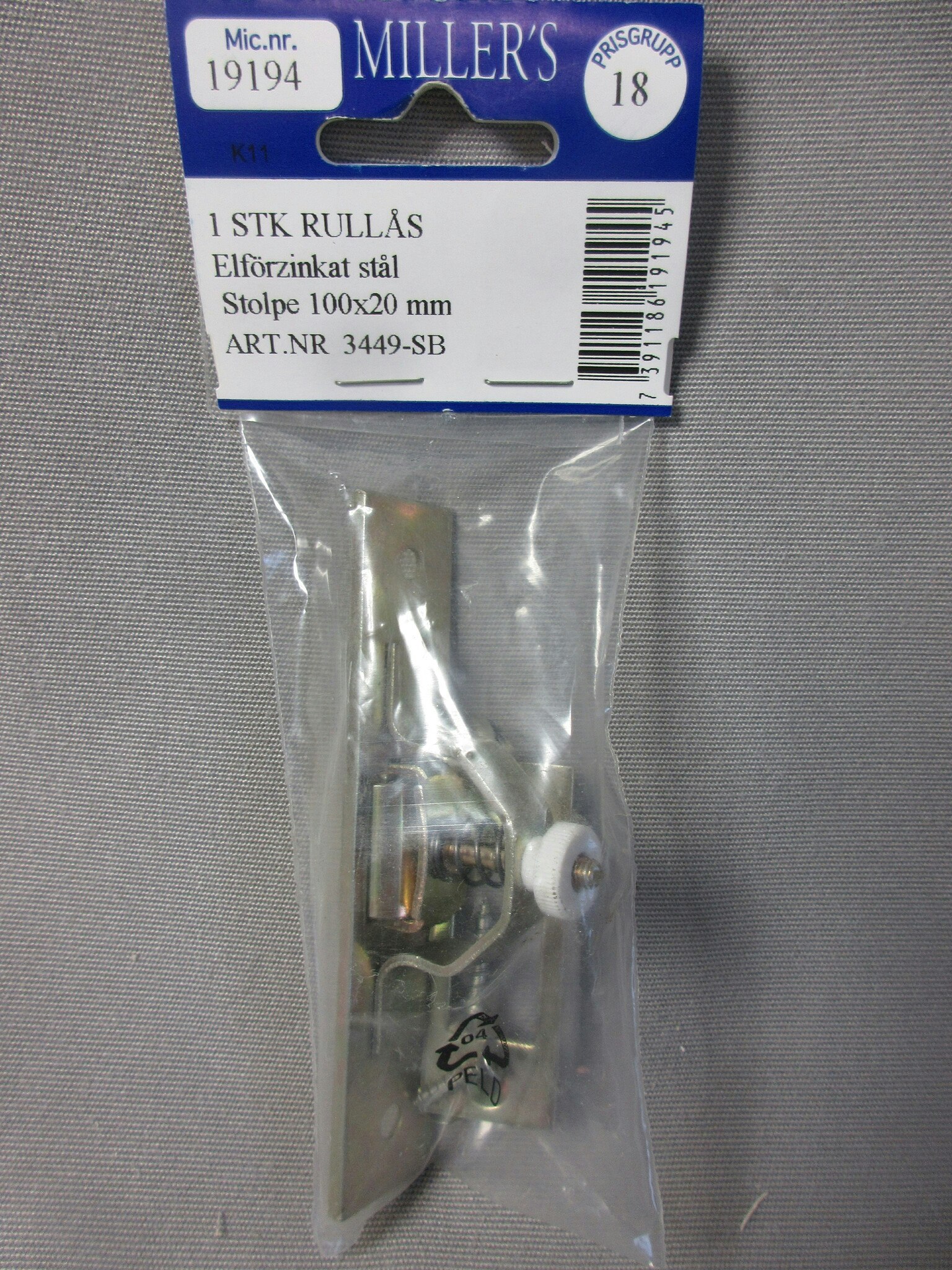Millers Rullås Stolpe 100x20 mm