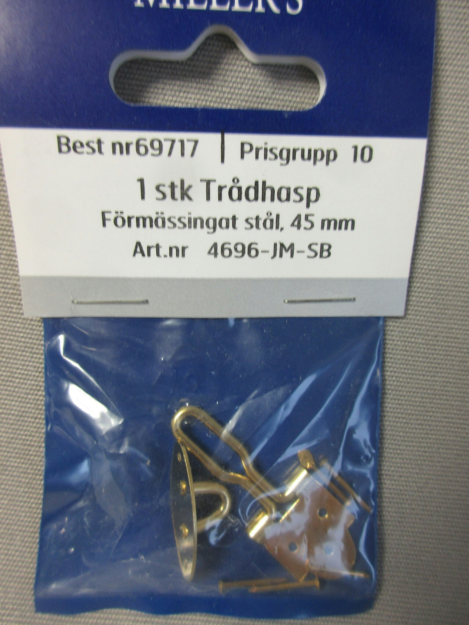 Millers Trådhasp Mässing 69717. 45 mm.