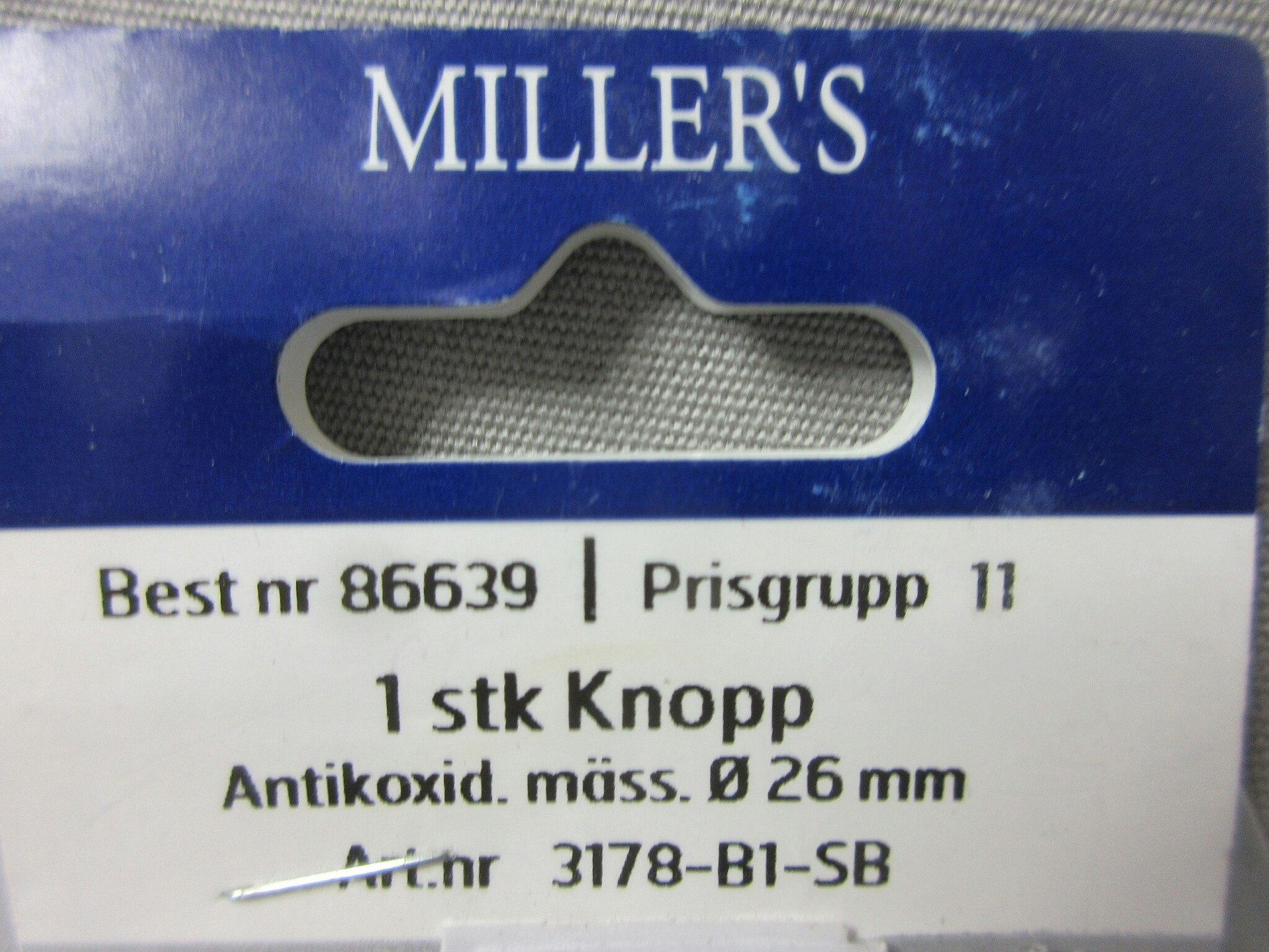 Millers Knopp Antikoxid mäss ø 26 mm