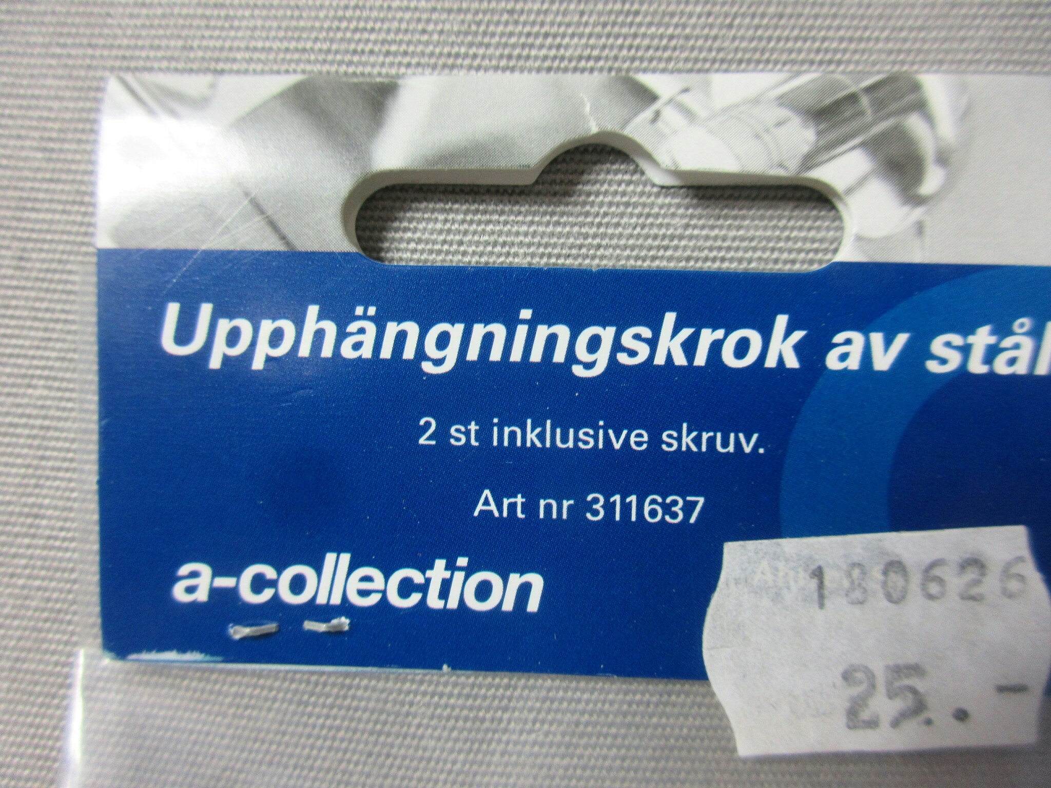 a-collection Upphängningskrok av stål, 2 st.