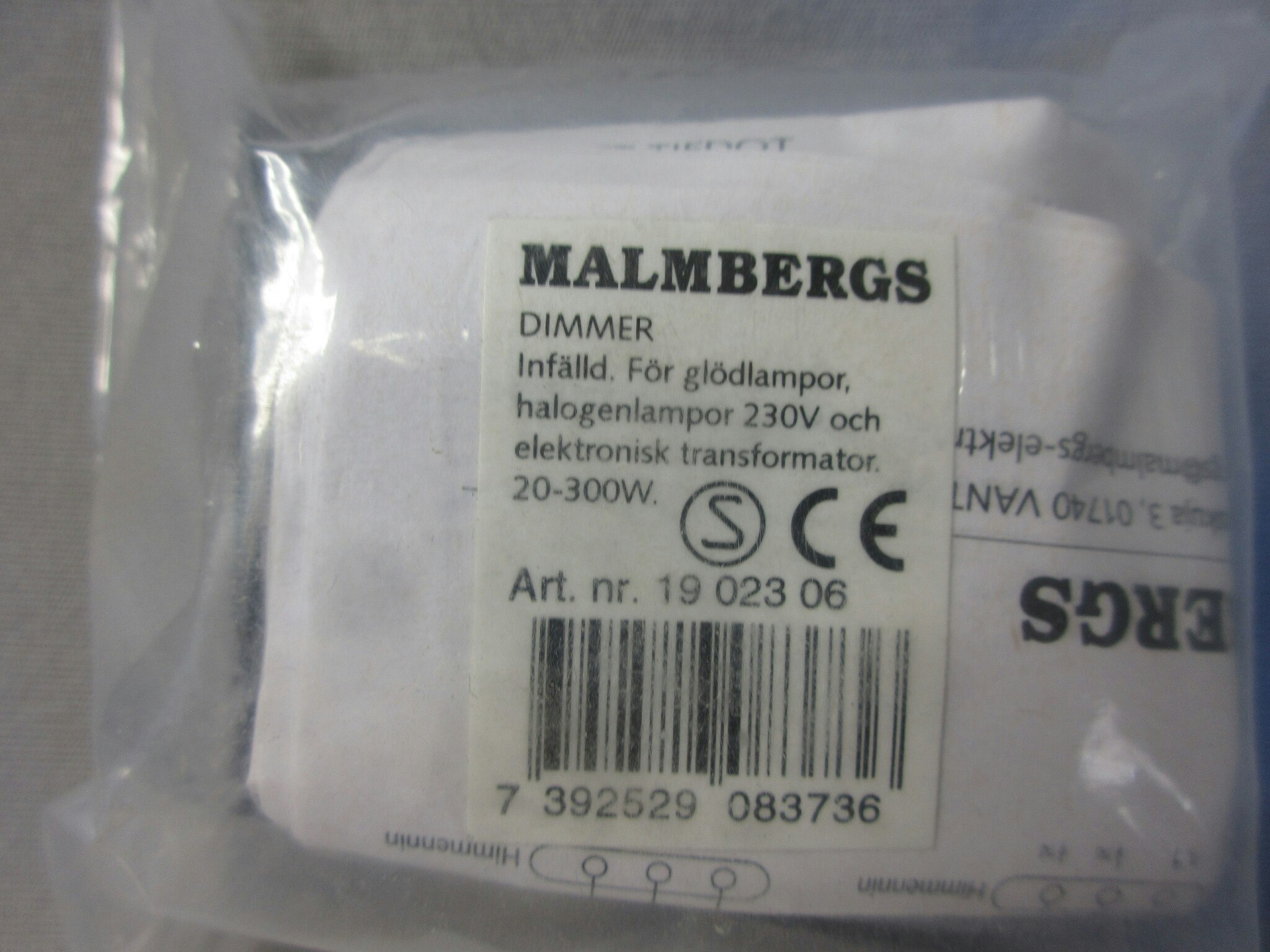 Dimmer Borstat stål Malmbergs 1902306