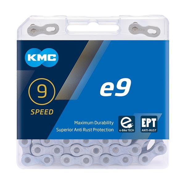 KMC E9 EPT Cykelkedja 11/128" 9S - Silver