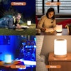Bordslampa, peksensor, justerbart vitt och RGB-ljus, 2 st.