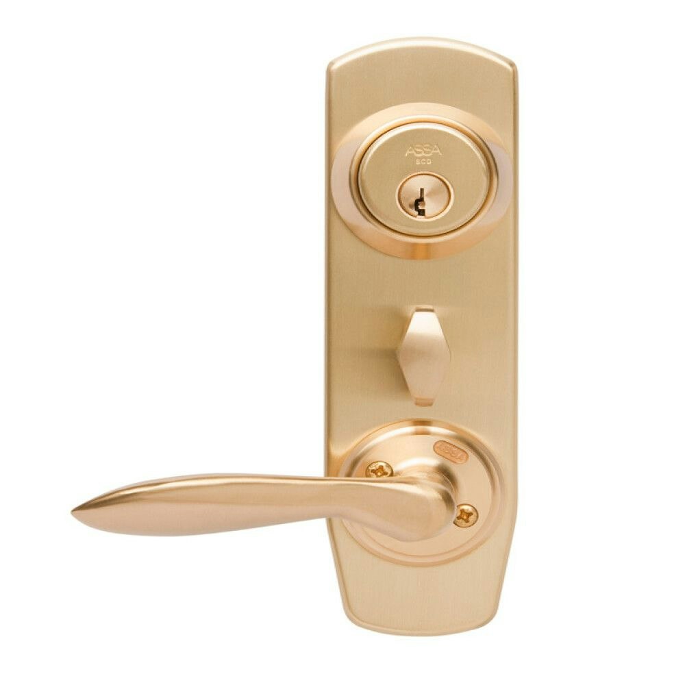 ASSA ABLOY Låssats D12-B1 Matt mässing