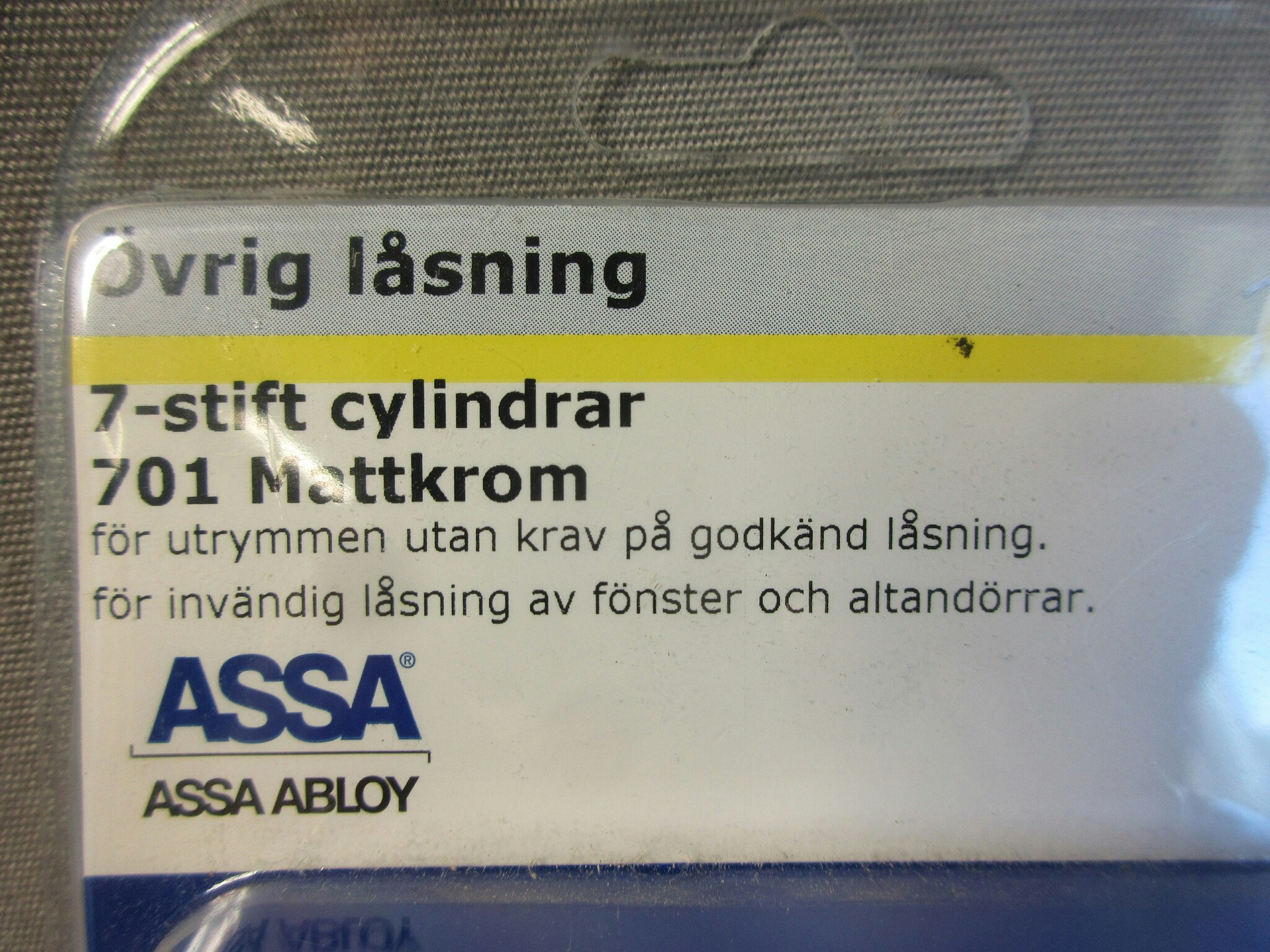 ASSA ABLOY Cylinder 701 LL2 5ny Mattkrom