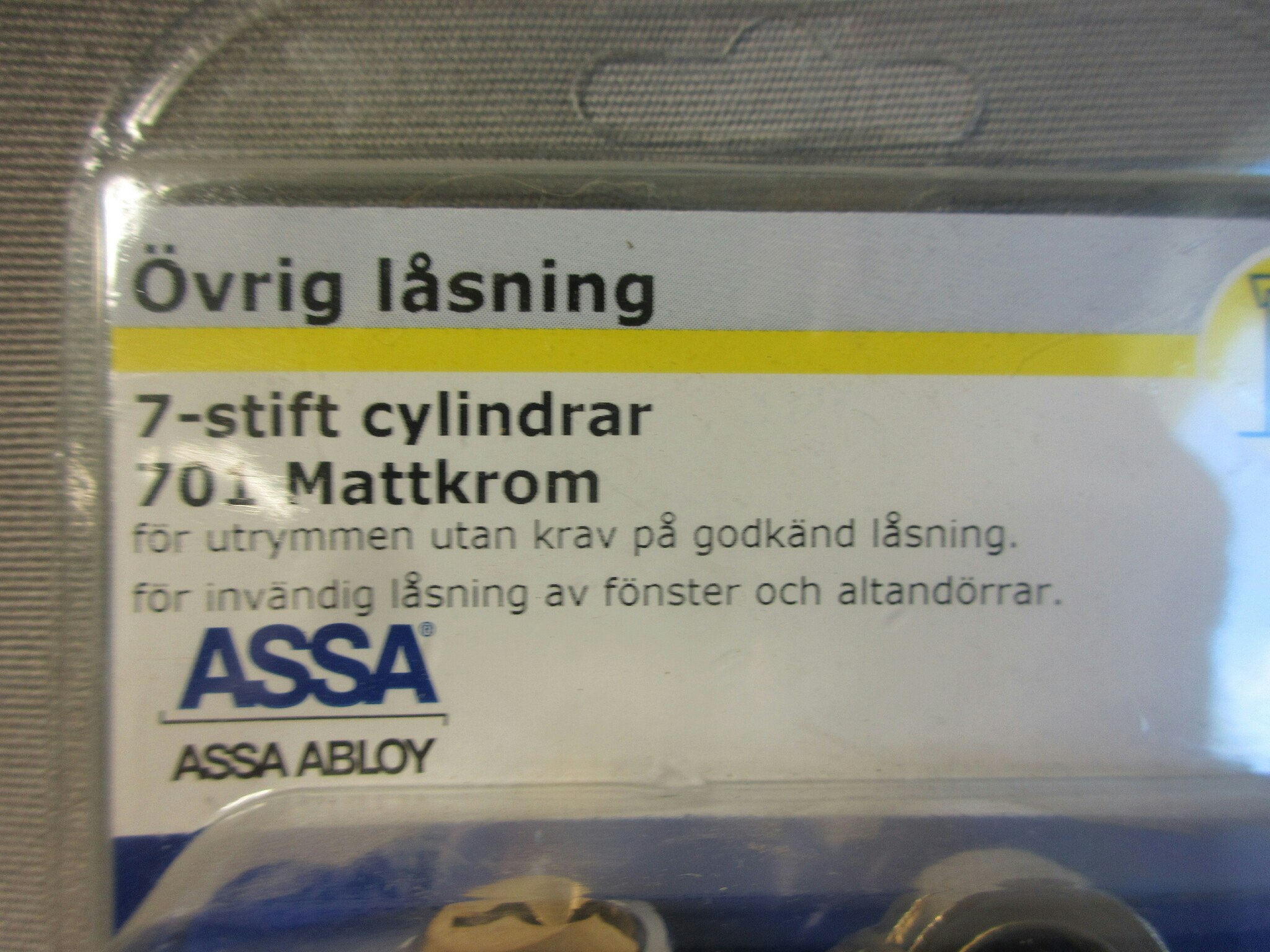 ASSA ABLOY Cylinder 701 LL3 5ny Mattkrom