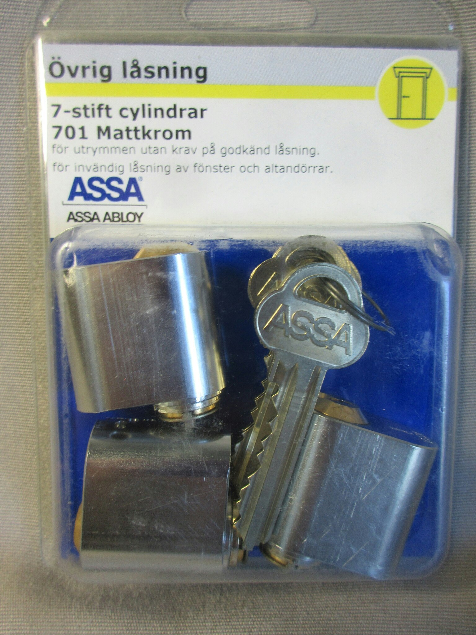 ASSA ABLOY Cylinder 701 LL3 5ny Mattkrom