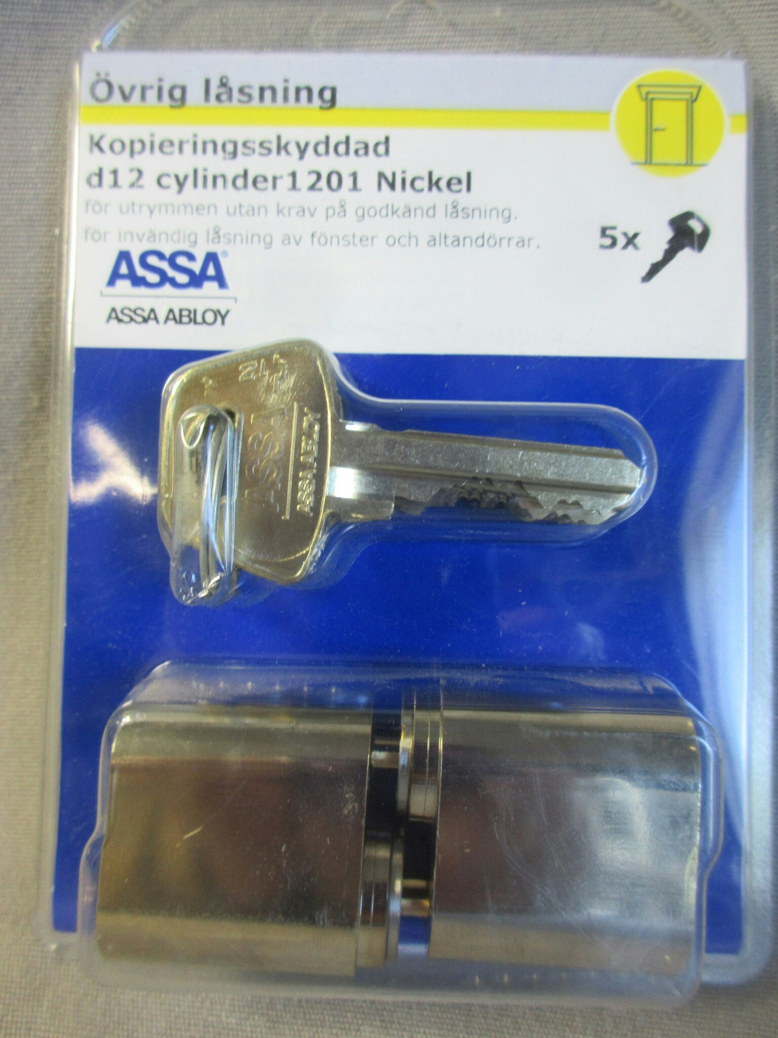 ASSA ABLOY Cylinder d12 1201 LL2 5ny Nickel