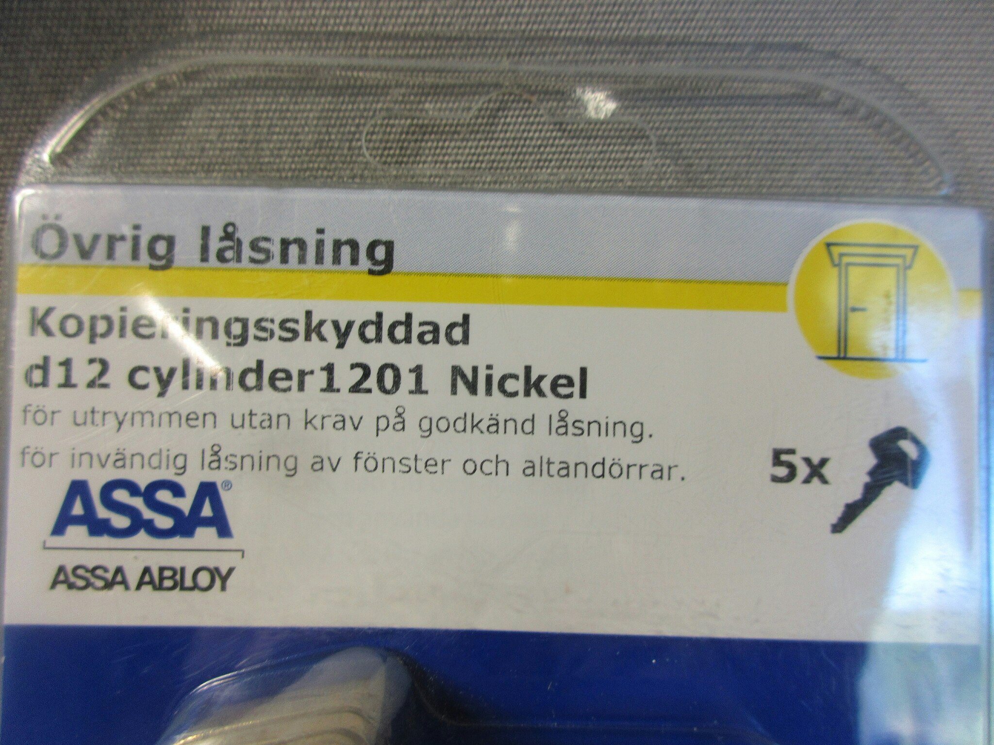 ASSA ABLOY Cylinder d12 1201 LL2 5ny Nickel