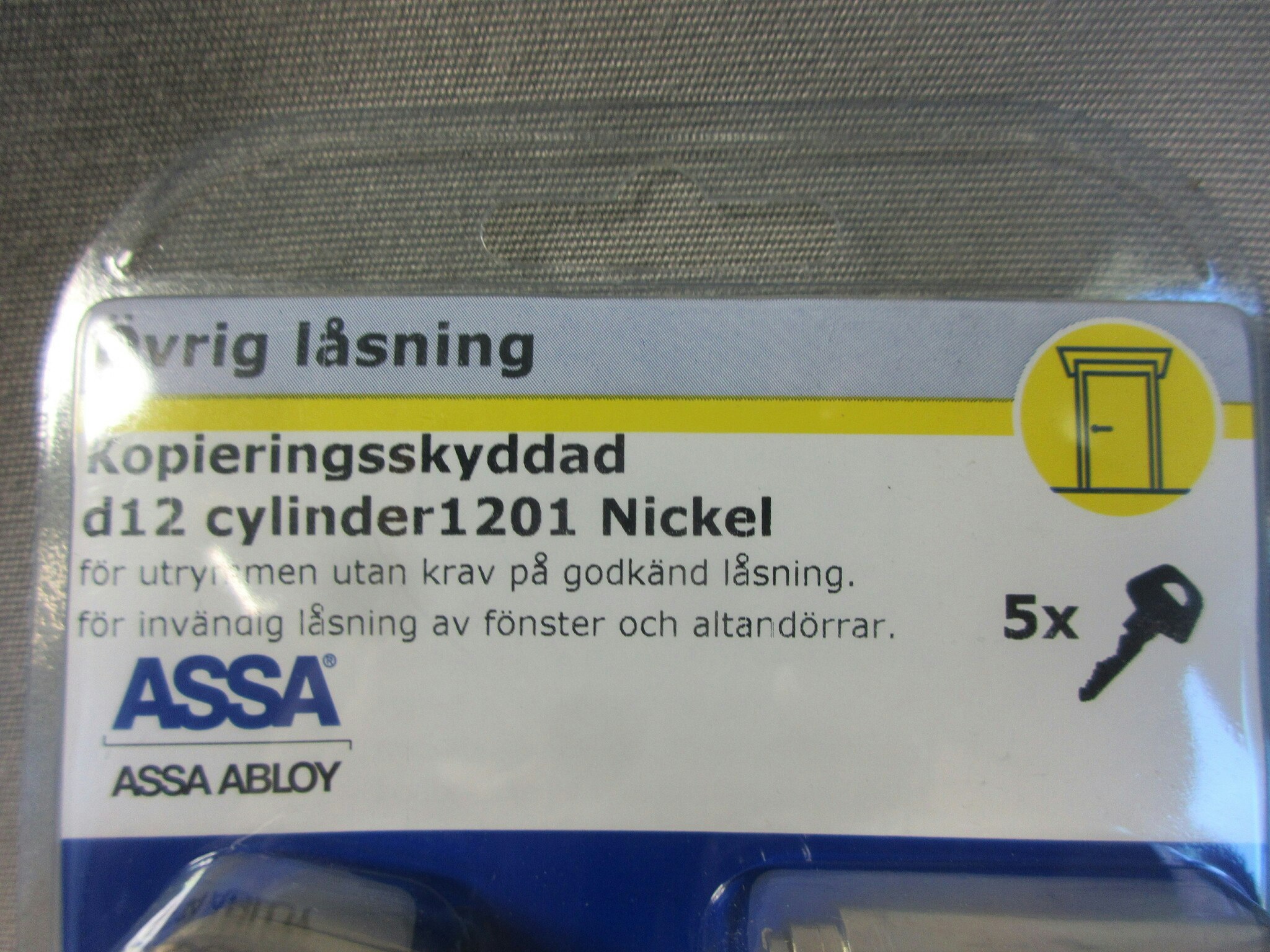ASSA ABLOY Cylinder d12 1201 LL3 5ny Nickel