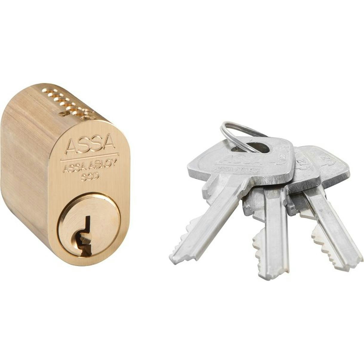 ASSA ABLOY Cylinder 1201 3st Nycklar Mattmässing