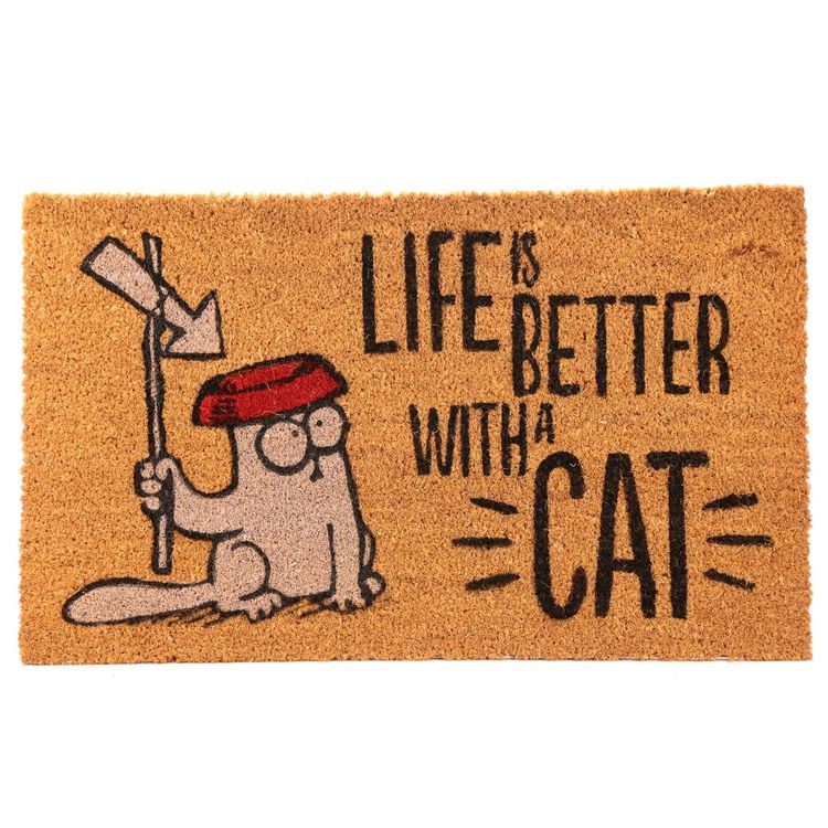 Simons Cat matta - Life is Better with Cat