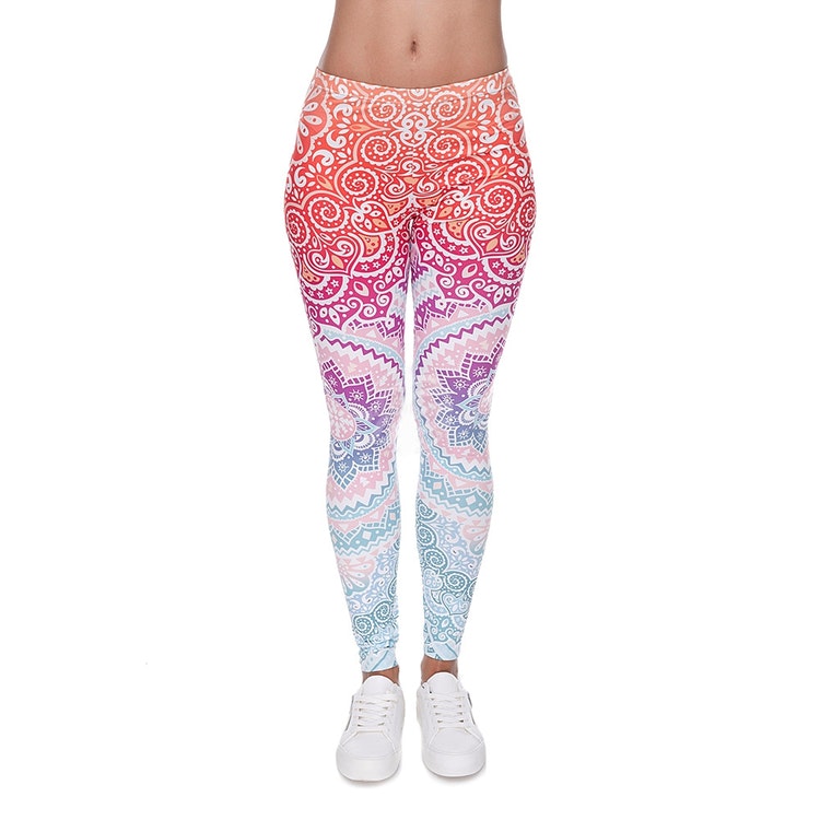 Leggings - Mönster - Rosa