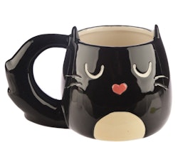 Feline Fine Svart Katt 3D Mugg