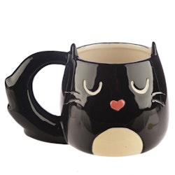 Feline Fine Svart Katt 3D Mugg