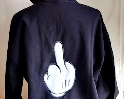 Broderad hoodie - Mickey hands - Fuck off