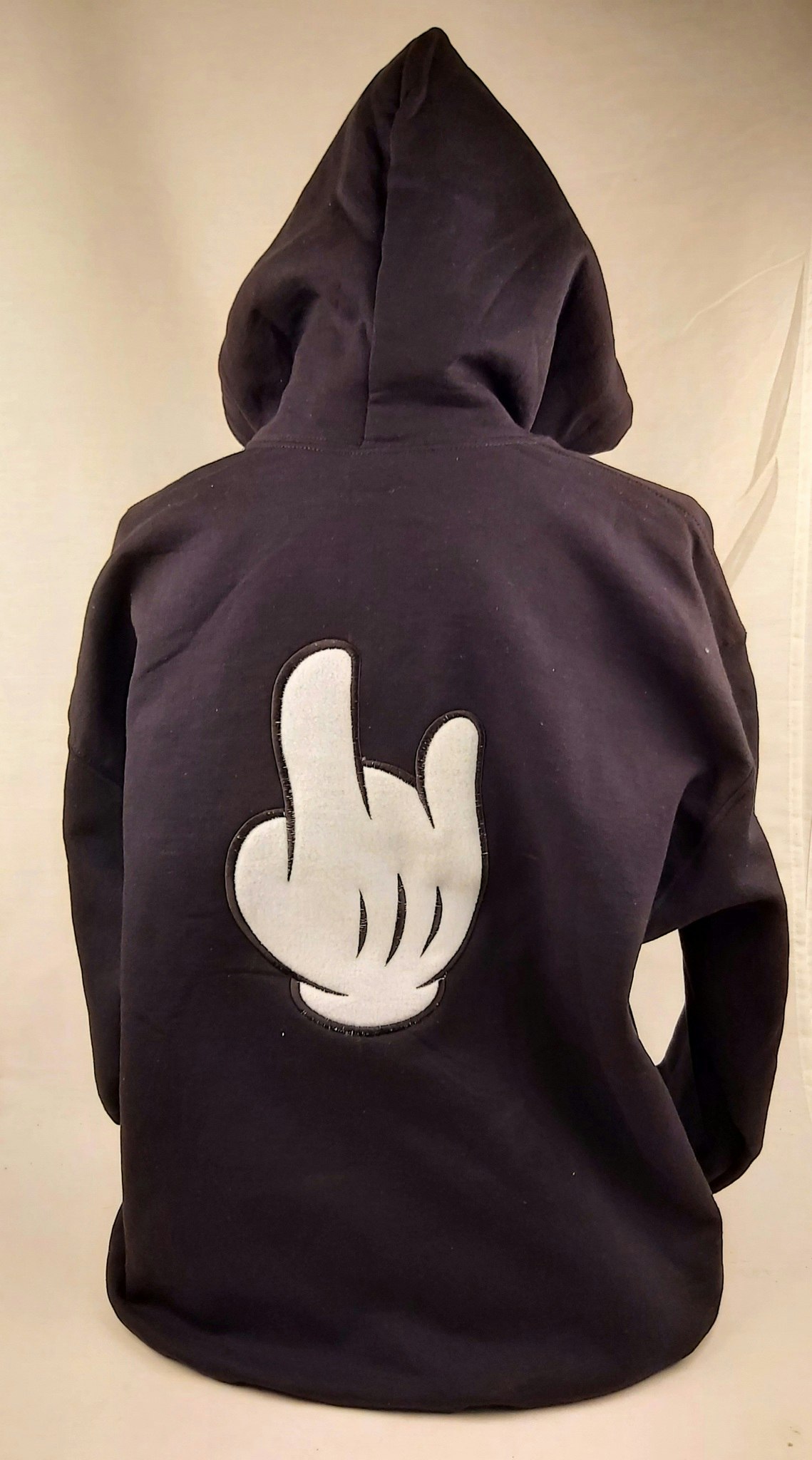 Broderad hoodie - Mickey hands - Rock on