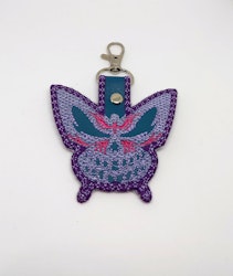 Broderad nyckelring - Skullifly