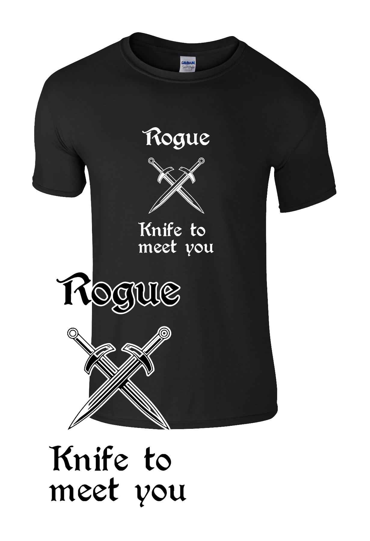 RPG t-shirt - Rogue, knife to meet you