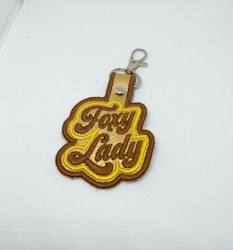 Broderad nyckelring - Foxy Lady