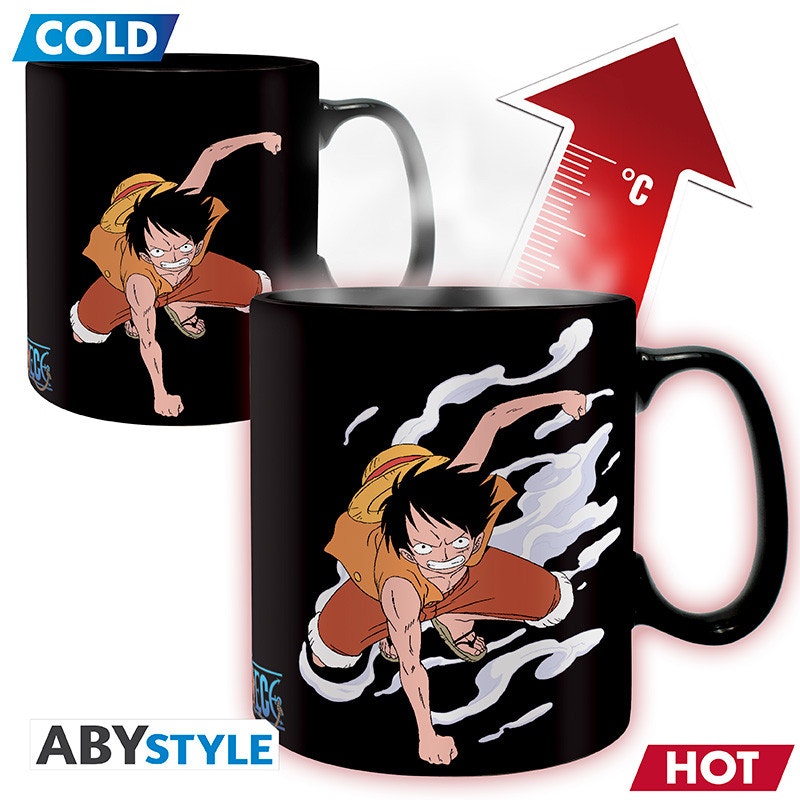 One Piece mugg - Heat Change - Luffy & Ace