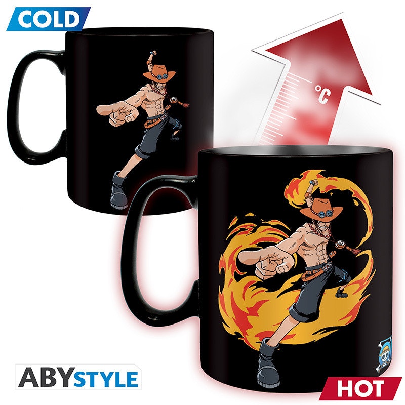 One Piece mugg - Heat Change - Luffy & Ace