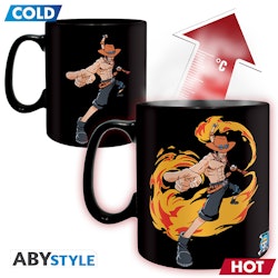 One Piece mugg - Heat Change - Luffy & Ace