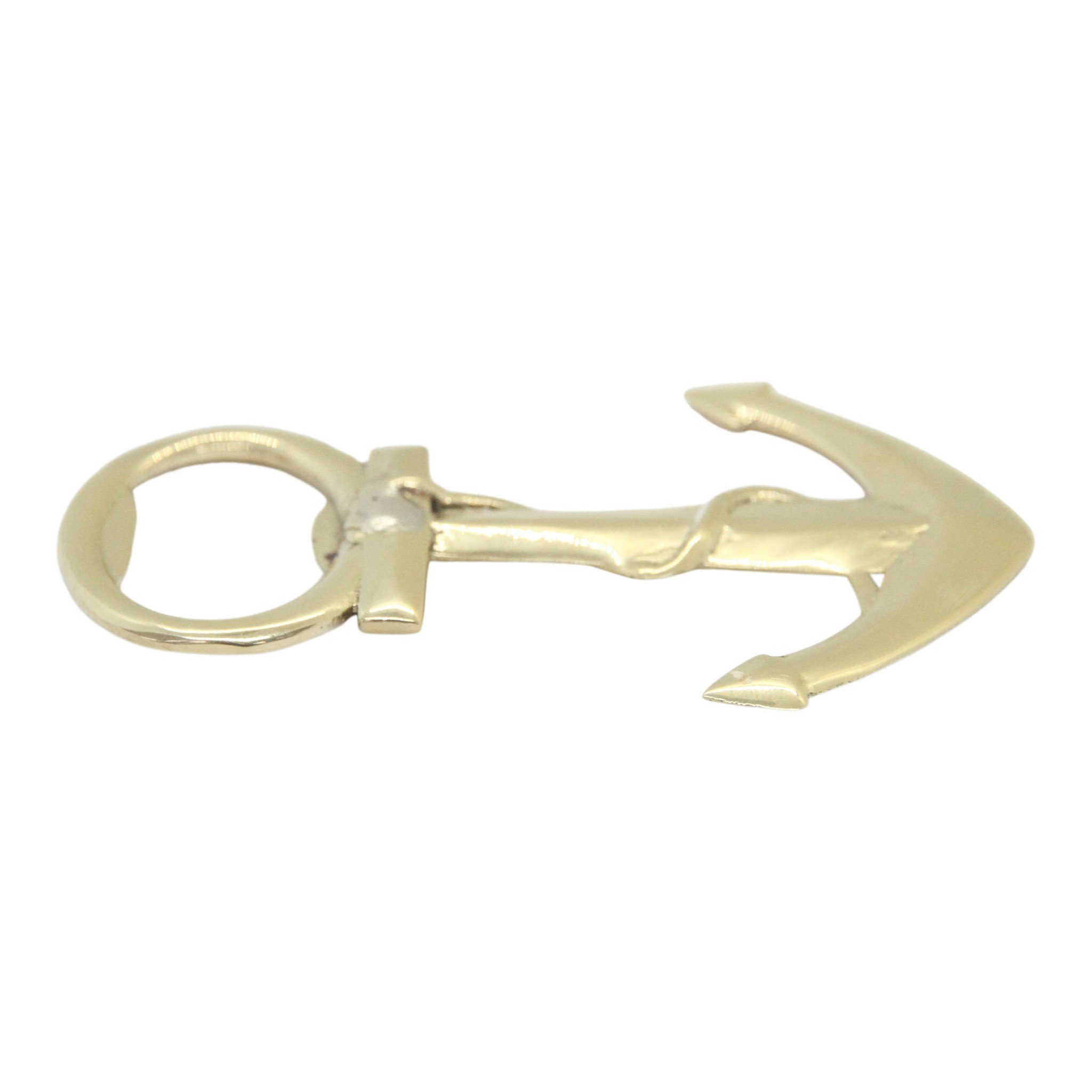 Bottle opener in the form of an anchor made of nickel-plated brass