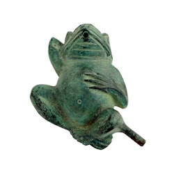 Fontän, groda gjord i brons, 12 cm, liggande, på rygg