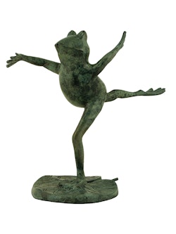 Fontaine, grenouille qui court en bronze, 35 cm, de Mr Fredrik