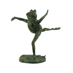 Fountain, running frog in bronze, 35 cm