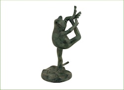 Fontaine, grenouille en bronze, debout, hauteur 21 cm, plie la patte arrière, de M. Fredrik