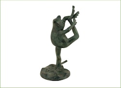 Fountain, frog made of bronze, standing, height 21 cm, bends the hind leg
