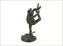 Fontän, groda gjord i brons,  stående, höjd 21 cm, böjer bakbenet, från Mr Fredrik