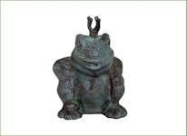 Grenouille fontaine en bronze, "Grenouille laide", 22 cm, avec couronne, de Mr Fredrik