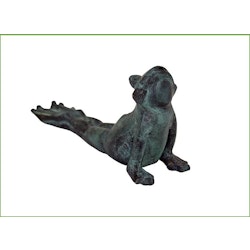 Fountain frog in bronze, "Streching frog", 16 cm