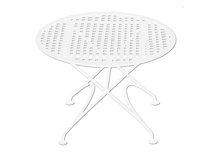 Tisch für Relaxsessel aus Schmiedeeisen, WEISS, rund, 60 cm, von Herrn Fredrik