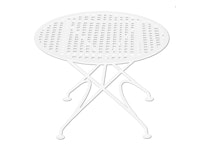 Table for recliner in wrought iron, WHITE, round, 60 cm, from Mr Fredrik