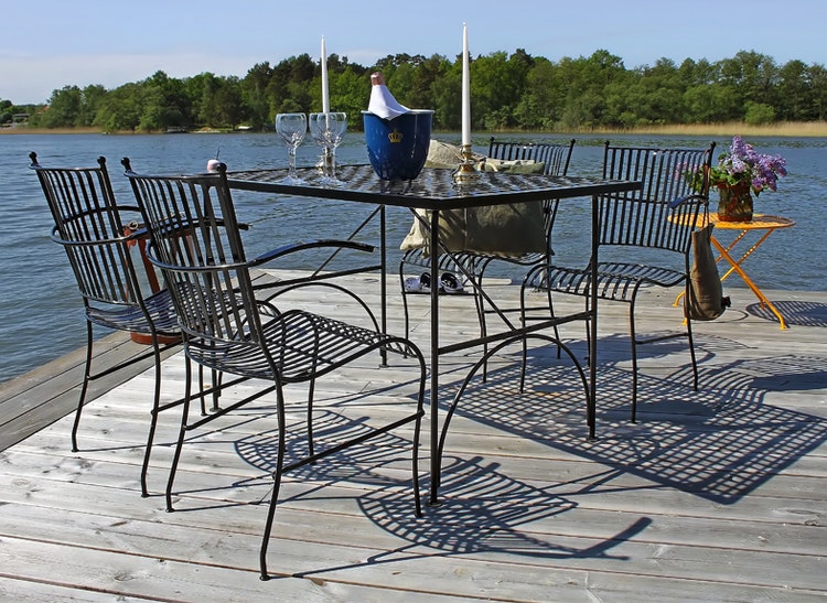 Chair in forged iron DARK GREEN, with armrests from Mr Fredrik