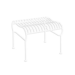 Stool for recliner in wrought iron, WHITE