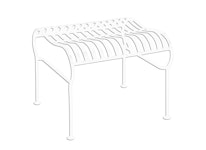 Stool for recliner in wrought iron, WHITE