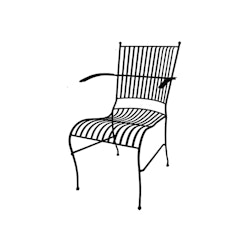 Chair In forged iron, BLACK with armrests from Mr Fredrik