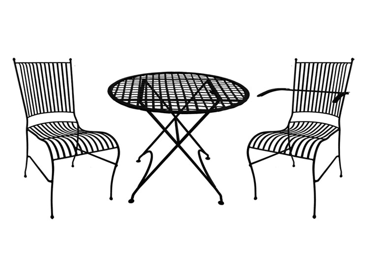 Table in forged iron, BLACK, round, 76 cm from Mr Fredrik